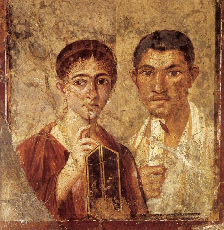 Portrait of a Man and His Wife,from pompeii, unknow artist